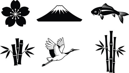 Japanese Cultural Icons Silhouette Collection culture