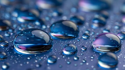 Makroaufnahme von Wassertropfen auf glatter Oberfläche
