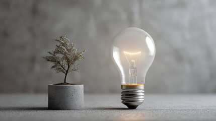 Energiesparende LED-Lampe in minimalistischem Studiolicht
