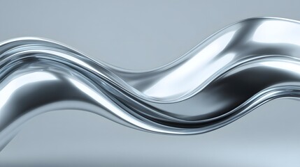 Abstrakte metallische Wellenform mit futuristischer Oberfläche
