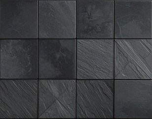 Naklejka premium Stone squares, dark tile mosaic, textured surface details