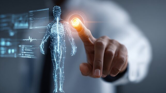 Futuristic medical scan of human body