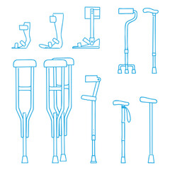 手描き風シンプルな医療補助用具セット