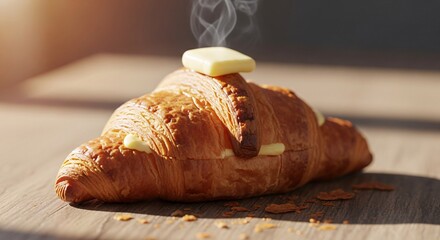 Croissant with Melting Butter Pat