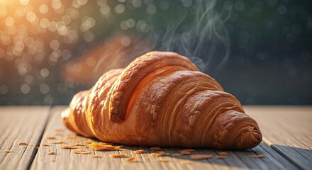 Rainy Day Window Reflection Croissant