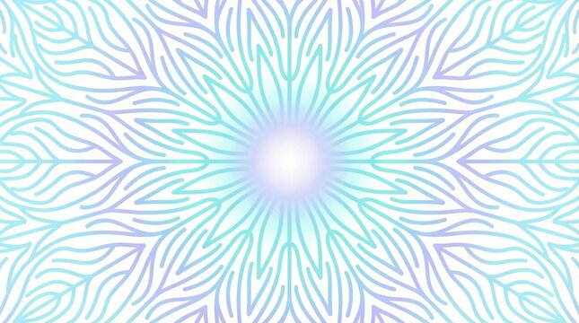 Soft glowing mandala pattern in pastel blue and purple tones