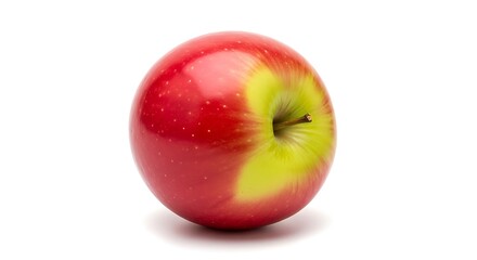 A single red and green apple isolated on white background