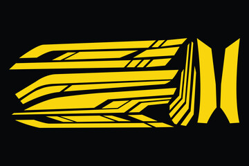 Abstract geometric dynamic yellow graphic design element pattern