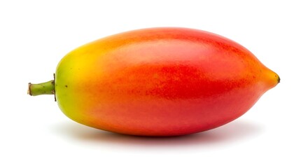 A single ripe tamarillo fruit isolated on white background