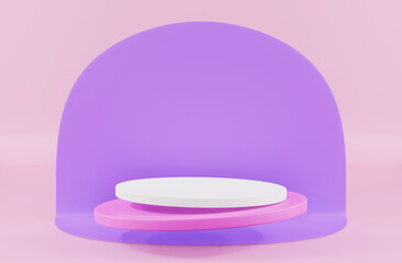 minimalist of cylinder podium showcase stage in interior room white studio and lighting for stand product display presentation abstract bright background 3d render. abstract mockup white background