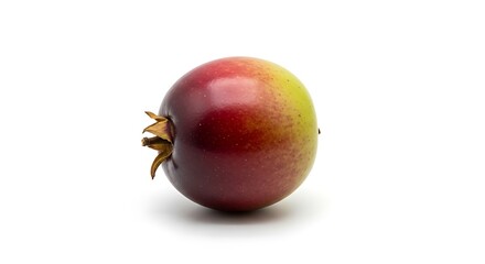 A single red and green gooseberry isolated on white background