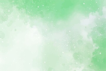 Dreamy mint green watercolor background with sparkling stars for elegant spring designs, invites, or ethereal digital art projects, adding a fresh, magical vibe