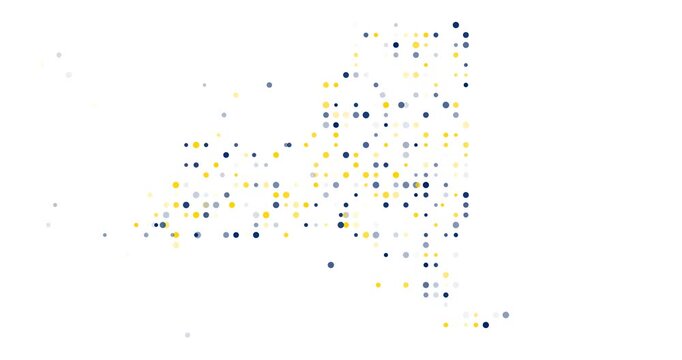 Dynamic Circles Assemble New York Silhouette Animation