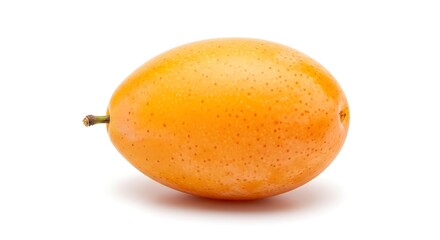 Single passion fruit with stem isolated on a white background