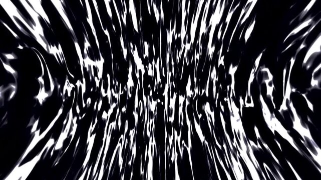 Black and white liquid motion pattern with dynamic flowing waves and energy texture on dark background