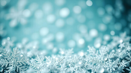 Bright winter sale banner with snowflakes and sparkling background for online promotion