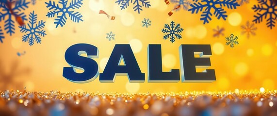 Seasonal sale banner with festive background and eye-catching design elements