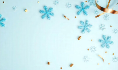 Winter sale banner design featuring snowflakes and festive decorations