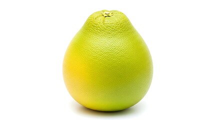 A single green pomelo fruit isolated on white background