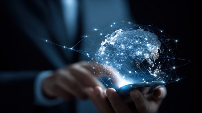 Global network connections on smartphone touch screen