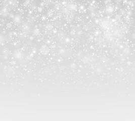Christmas frost glow in a falling snow background. A cold winter pattern with delicate snowflake radiance.