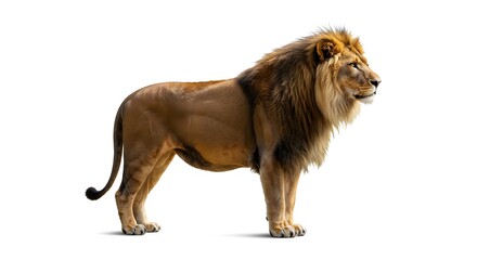 Calm yet Dominant Lion Captured in Profile for a Powerful Visual