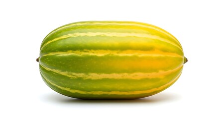 Striped korean melon isolated on white background