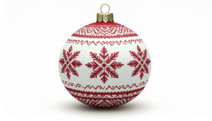 Red And White Knit Christmas Ornament