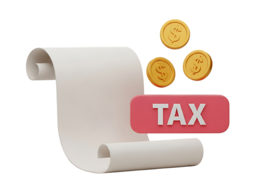 Tax payment and financial document concept with dollar coins