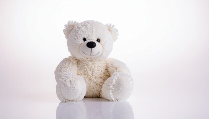 Cute White Teddy Bear Sitting