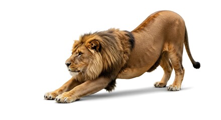 Obraz premium Grace and Power Combined in a Lion Stretch Pose