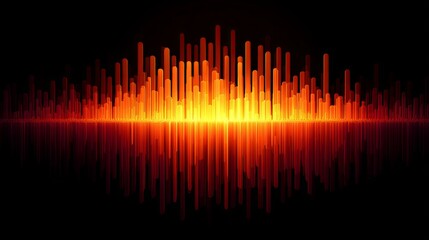 Colorful audio waveform visualization on dark background.