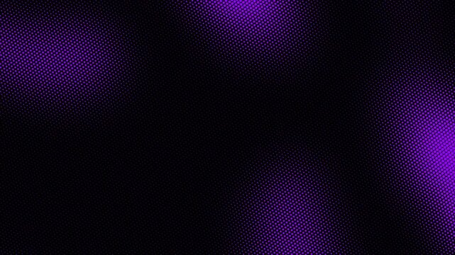 Abstract black and purple gradient wave cartoon comic background animation with halftone dot texture
