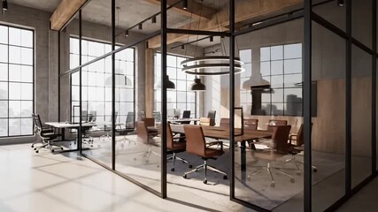 A dynamic office space bathed in sunlight, inviting collaboration and showcasing modern design, perfect for corporate branding and professional presentations - Powered by Adobe
