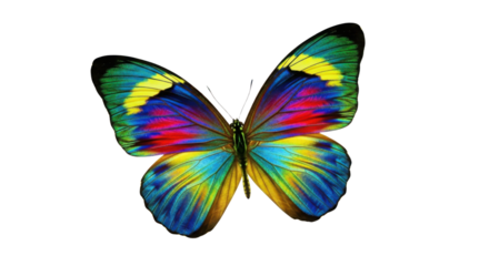 Colorful butterfly with intricate wing patterns isolated PNG with Transparent Background