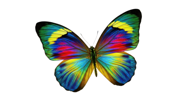 Colorful butterfly with intricate wing patterns isolated PNG with Transparent Background