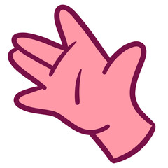 Cartoon hand sign vector drawing illustration