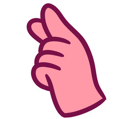 Cartoon hand sign vector drawing illustration