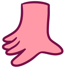 Cartoon hand sign vector drawing illustration