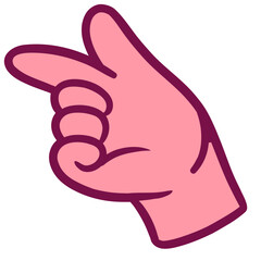 Cartoon hand sign vector drawing illustration