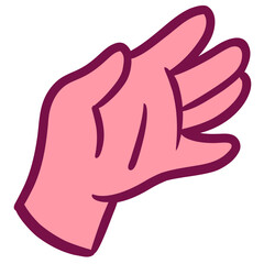 Cartoon hand sign vector drawing illustration