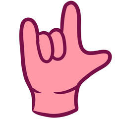 Cartoon hand sign vector drawing illustration