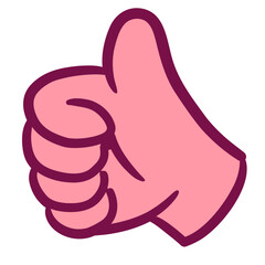 Cartoon hand sign vector drawing illustration