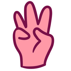 Cartoon hand sign vector drawing illustration