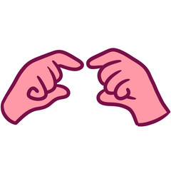 Cartoon hand sign vector drawing illustration