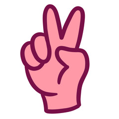 Cartoon hand sign vector drawing illustration