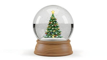 Christmas snow globe isolated on transparent background