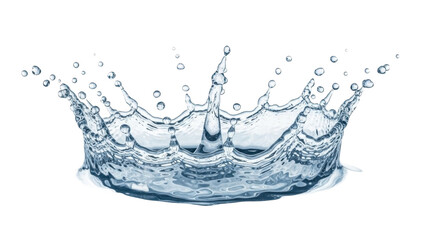 Floating water splash crown enhancing freshness white background