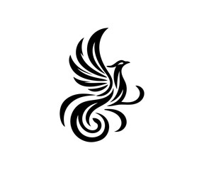 Stylized phoenix bird art