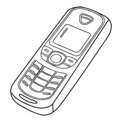 Mobile  handset outline isolated on a transparent background 2